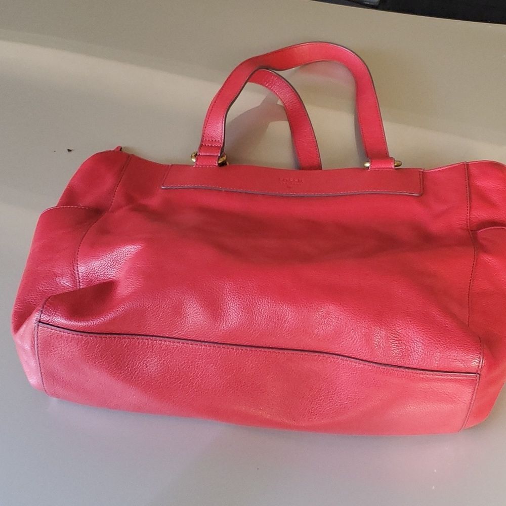 Fossil  Red Leather Bag